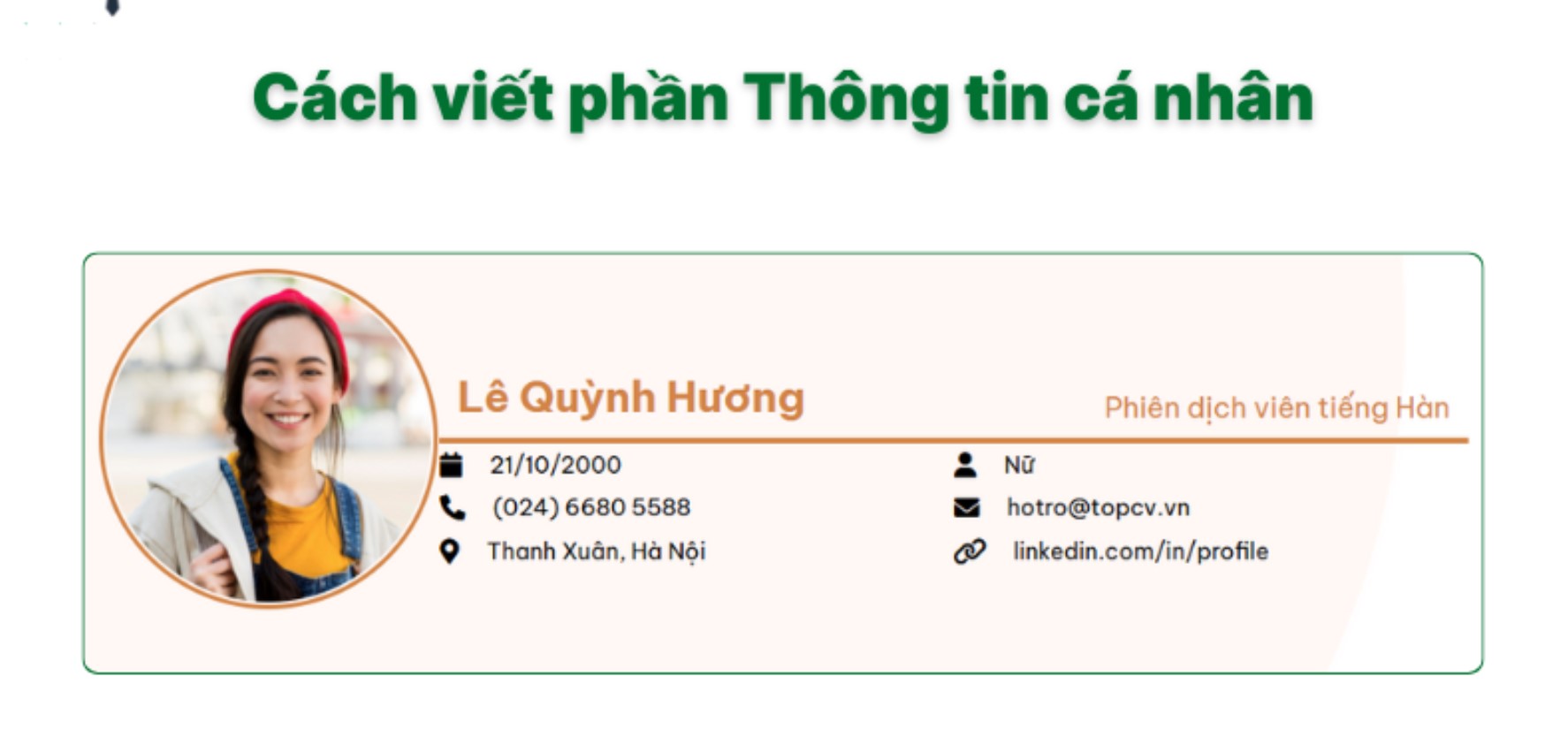 Cách viết thông tin cá nhân