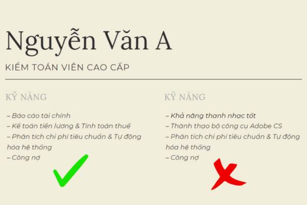 Bí quyết liệt kê kỹ năng trong CV đúng chuẩn