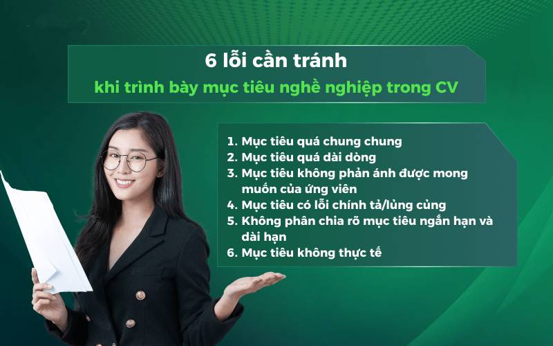 Các lỗi thường gặp trong phần mô tả mục tiêu nghề nghiệp CV
