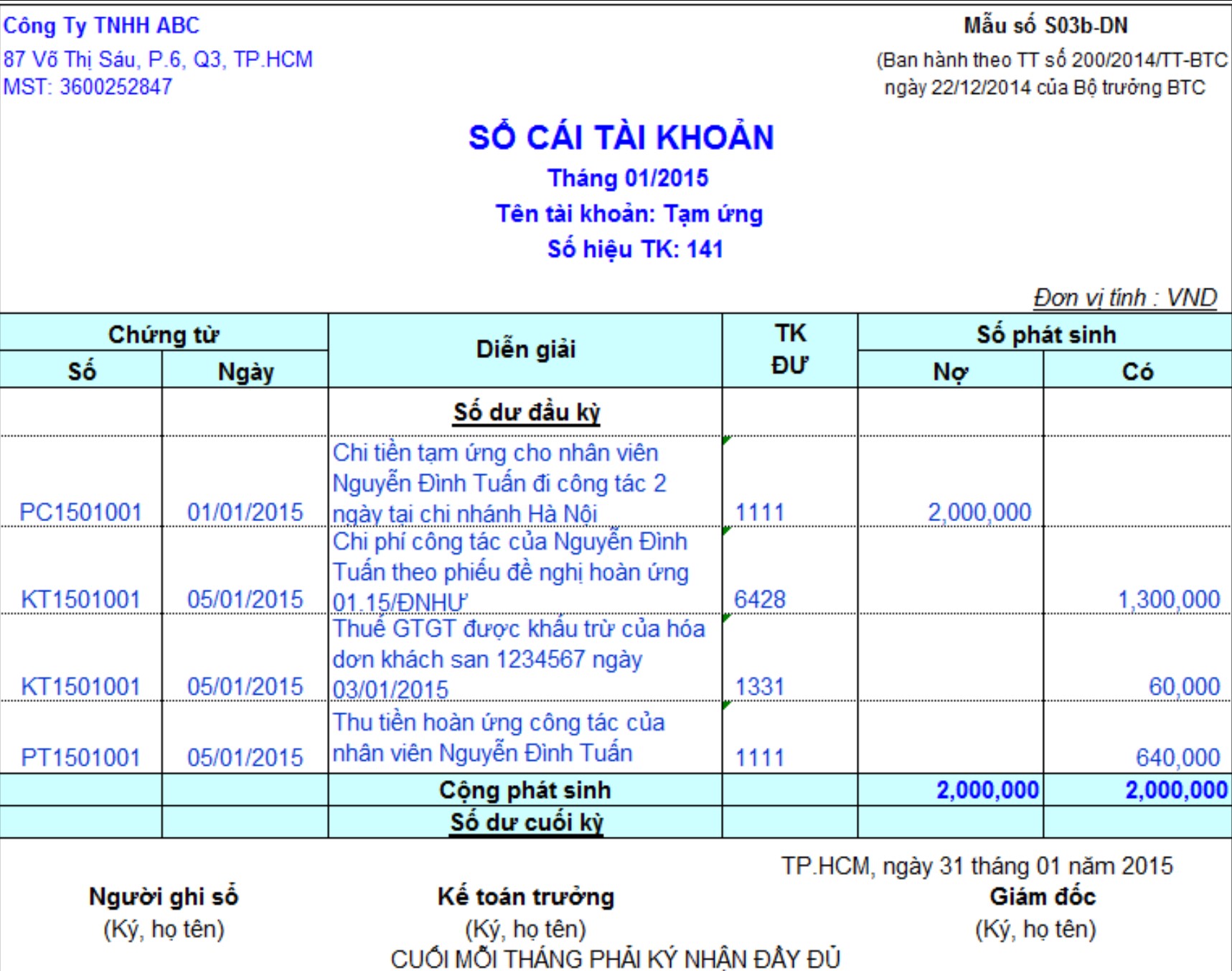 Cấu trúc bút toán kế toán chuẩn
