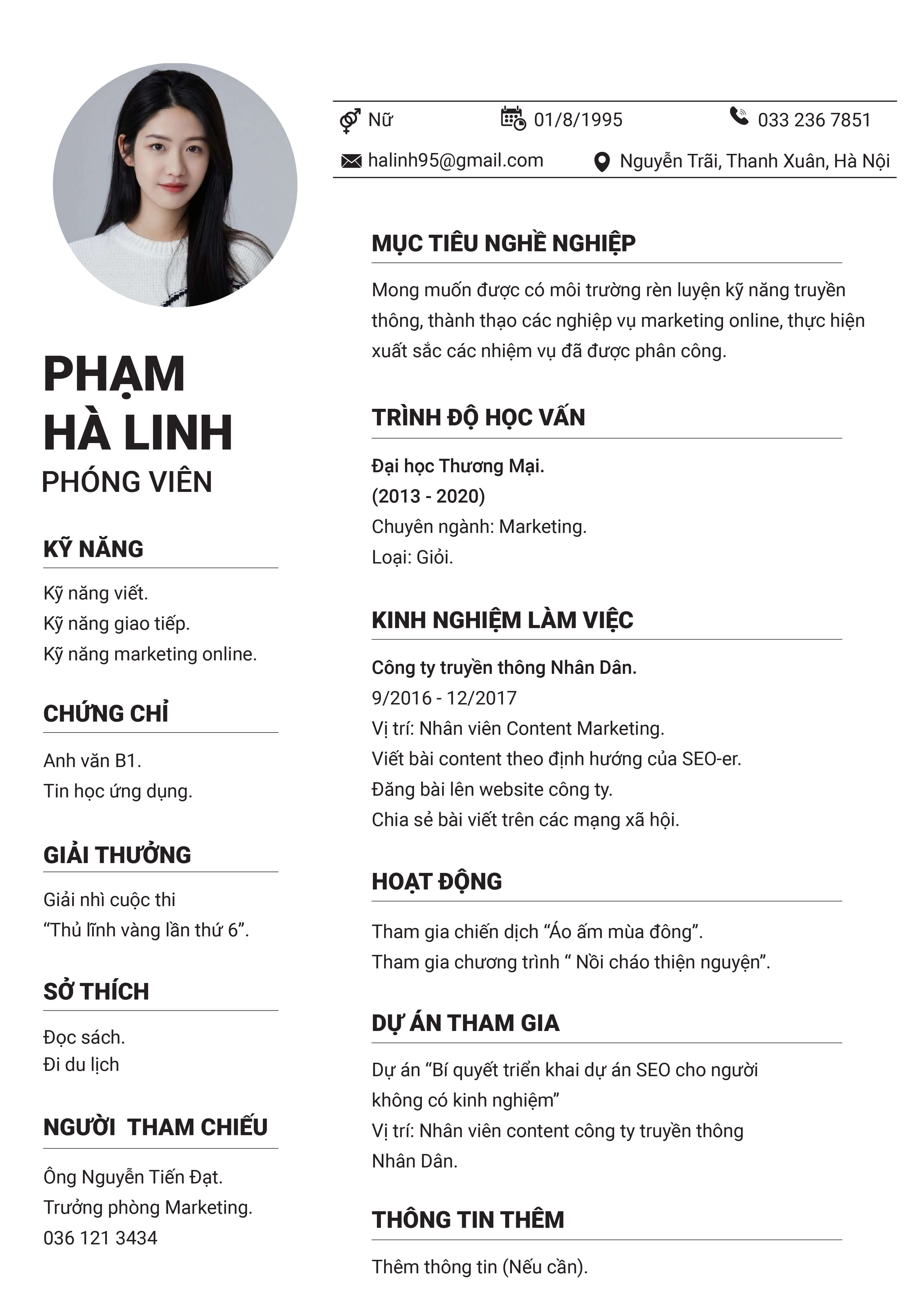 CV Truyền thông
