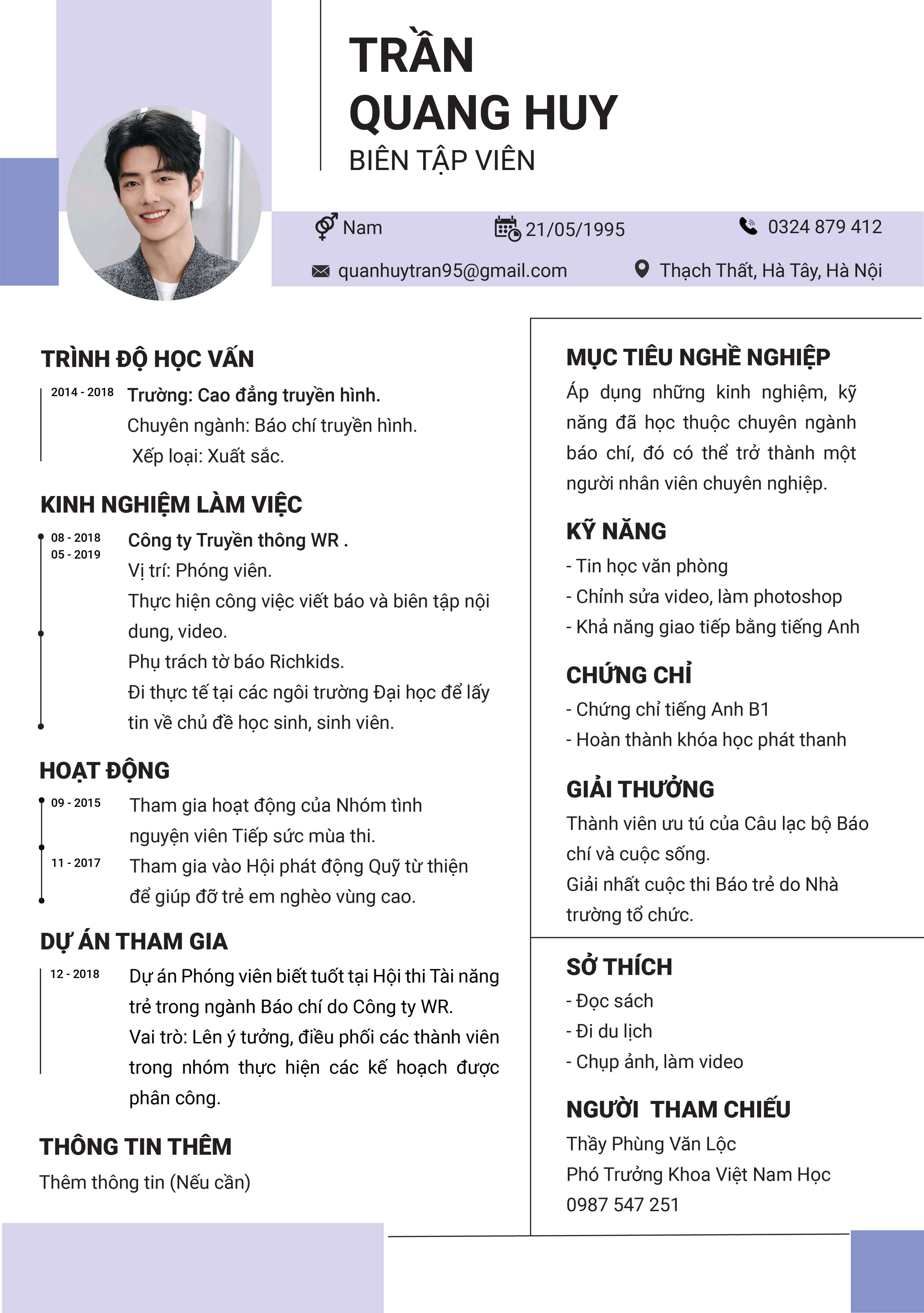 CV Báo chí