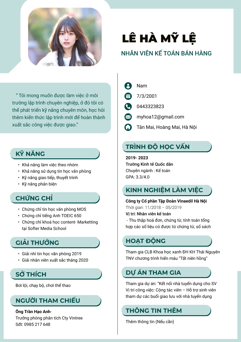 CV Kế toán 02
