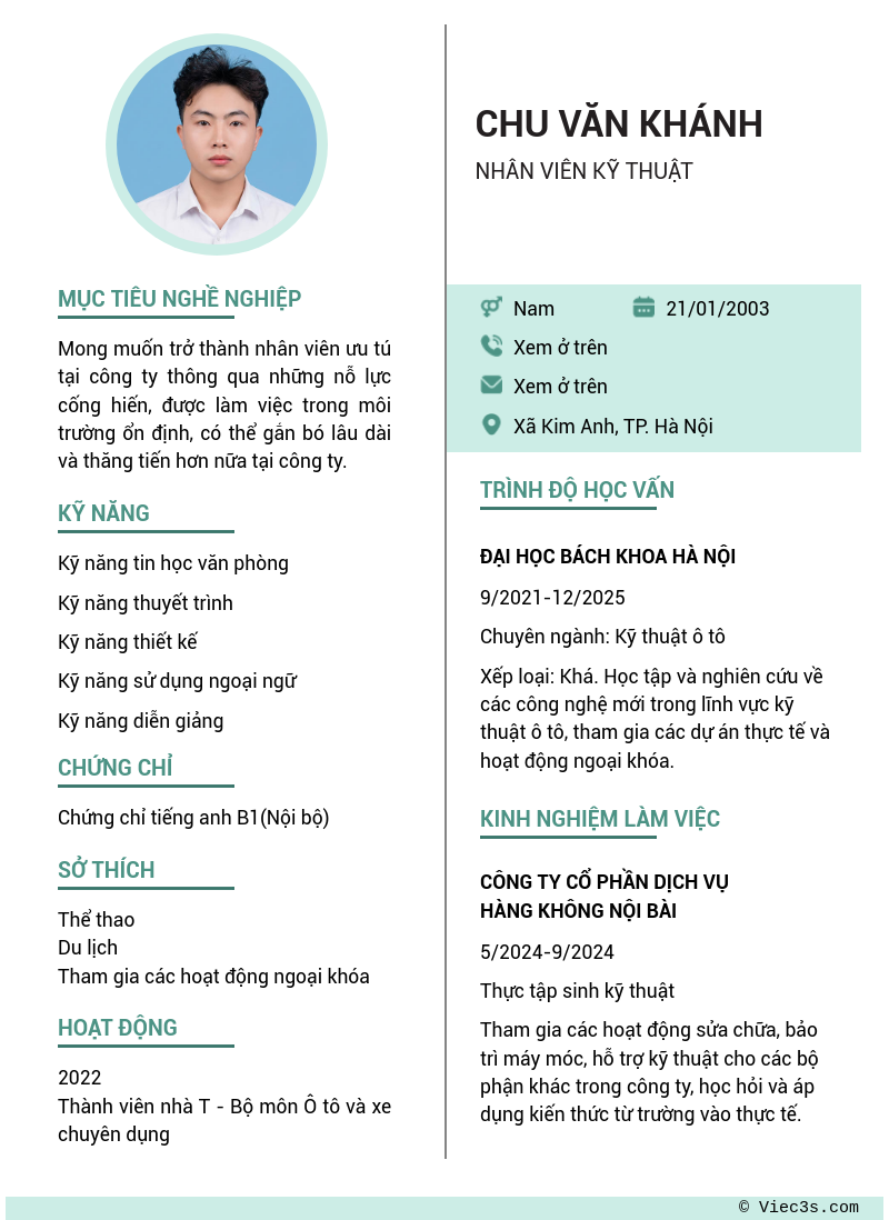 CV ứng viên