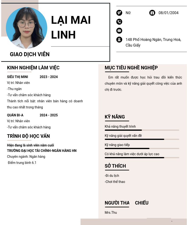 CV ứng viên