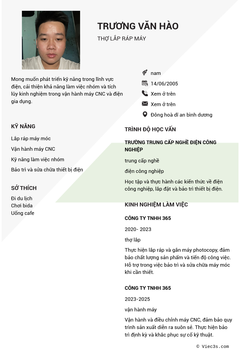 CV ứng viên