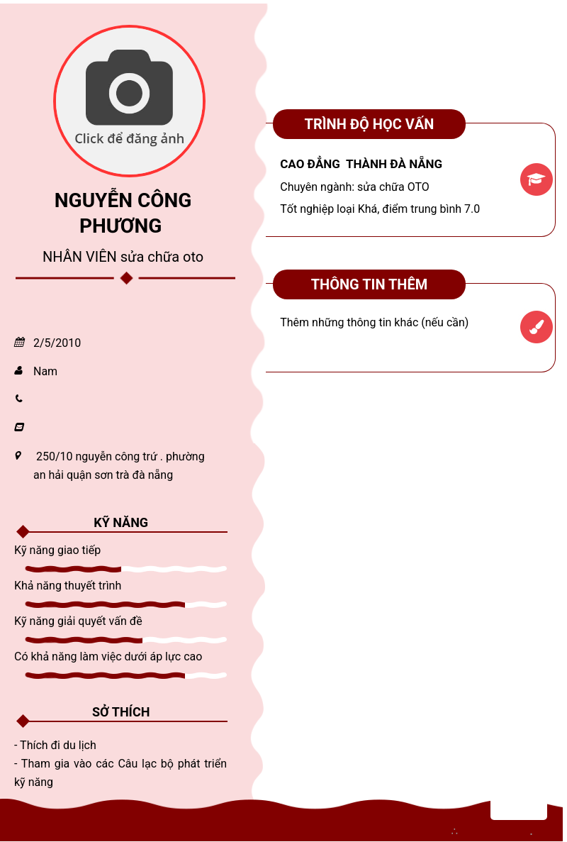 CV ứng viên