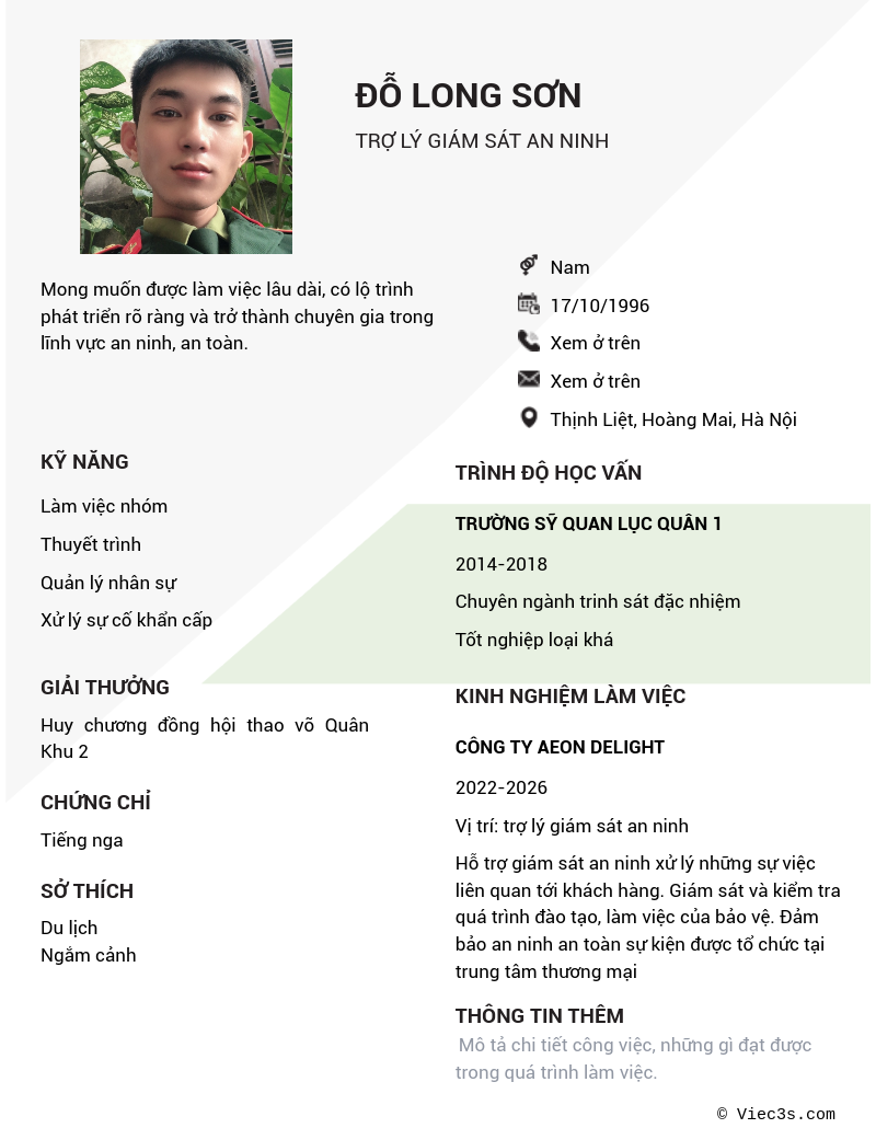 CV ứng viên