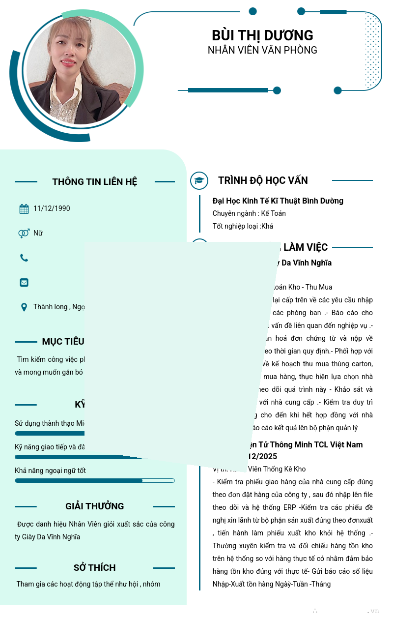 CV ứng viên