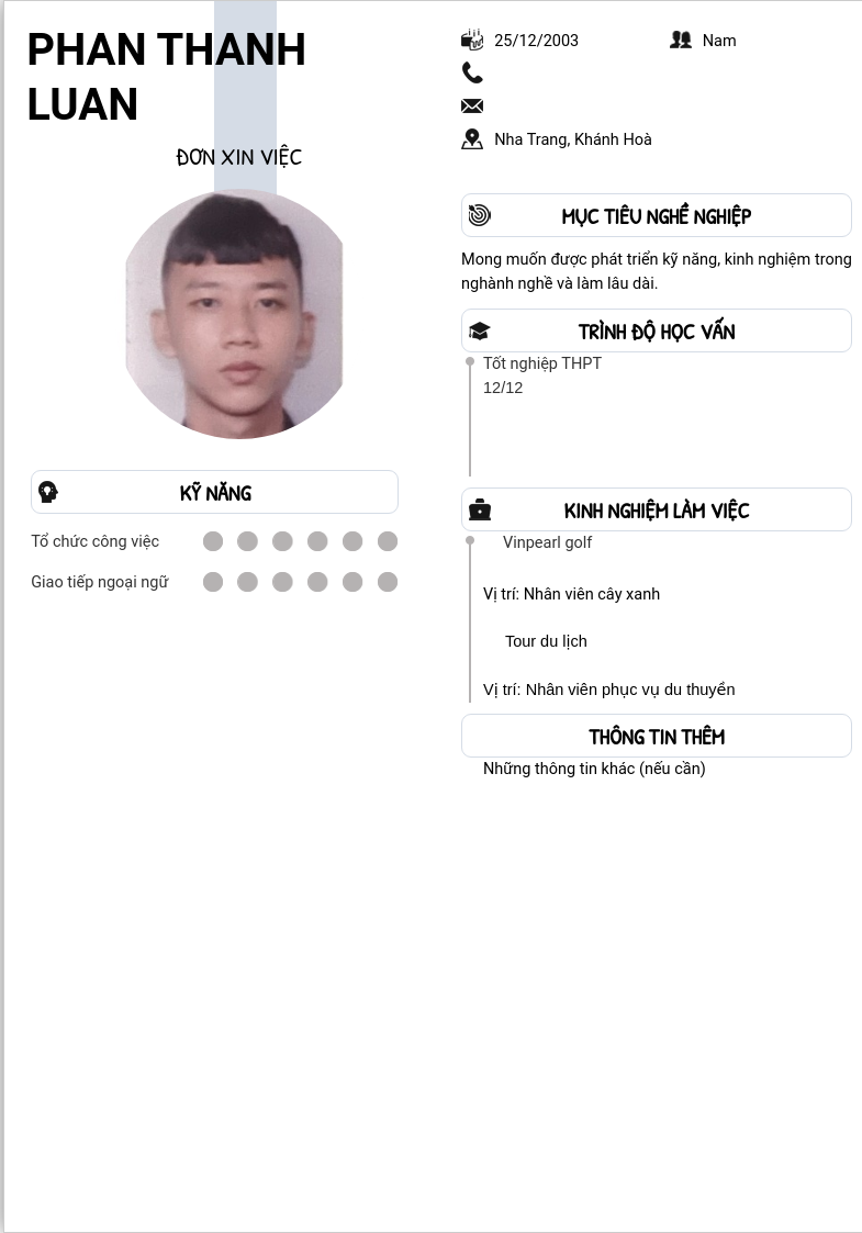 CV ứng viên