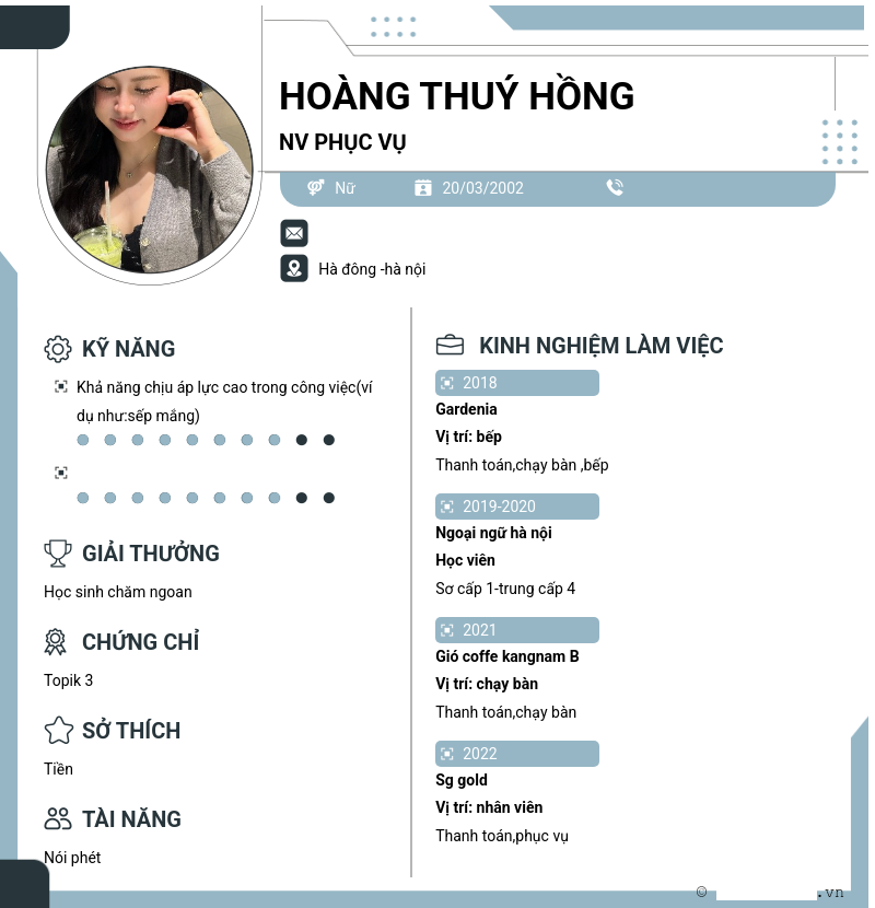 CV ứng viên