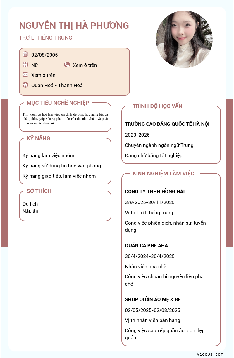 CV ứng viên