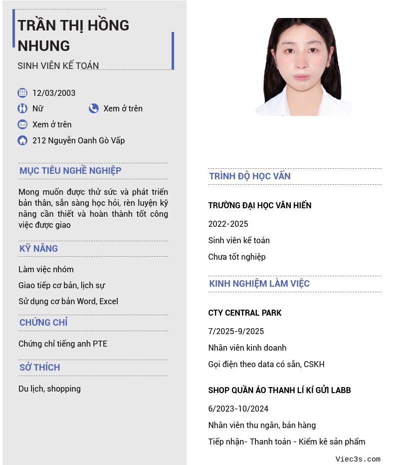 CV ứng viên