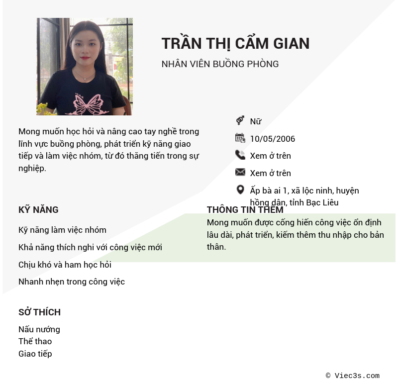 CV ứng viên