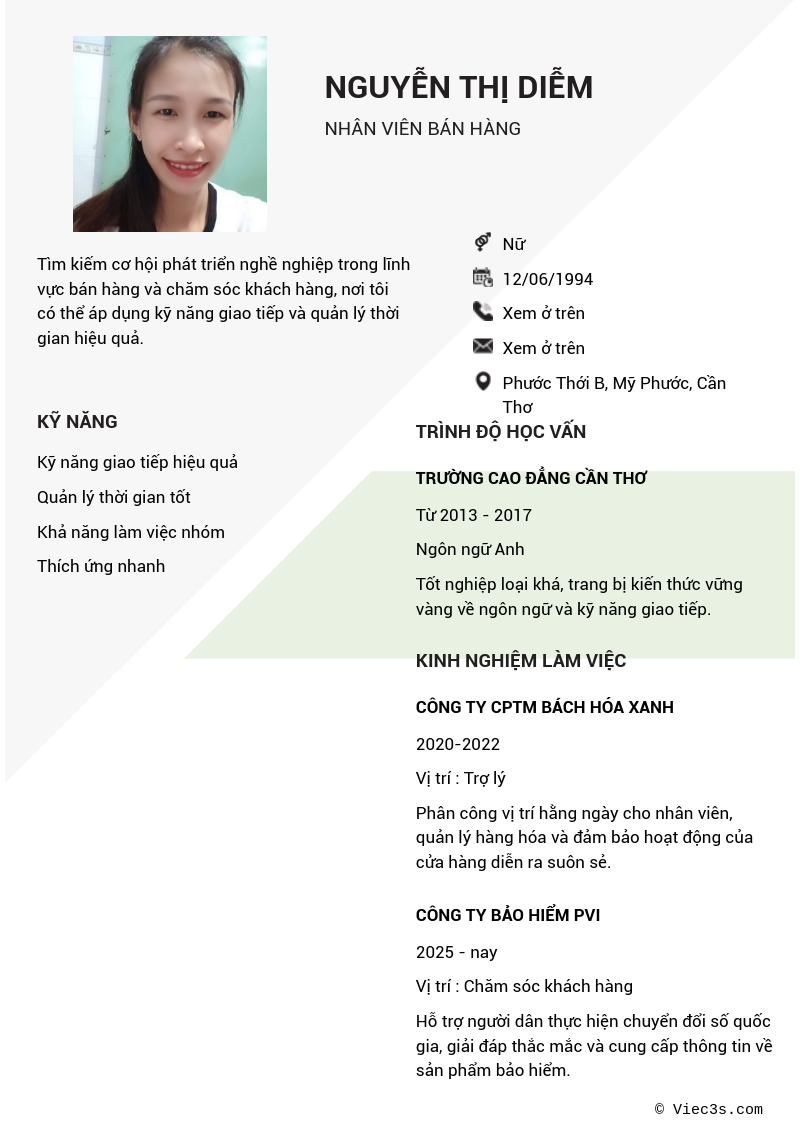 CV ứng viên