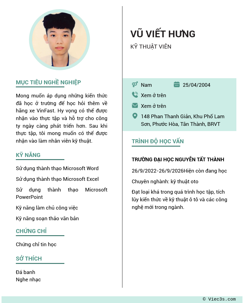 CV ứng viên