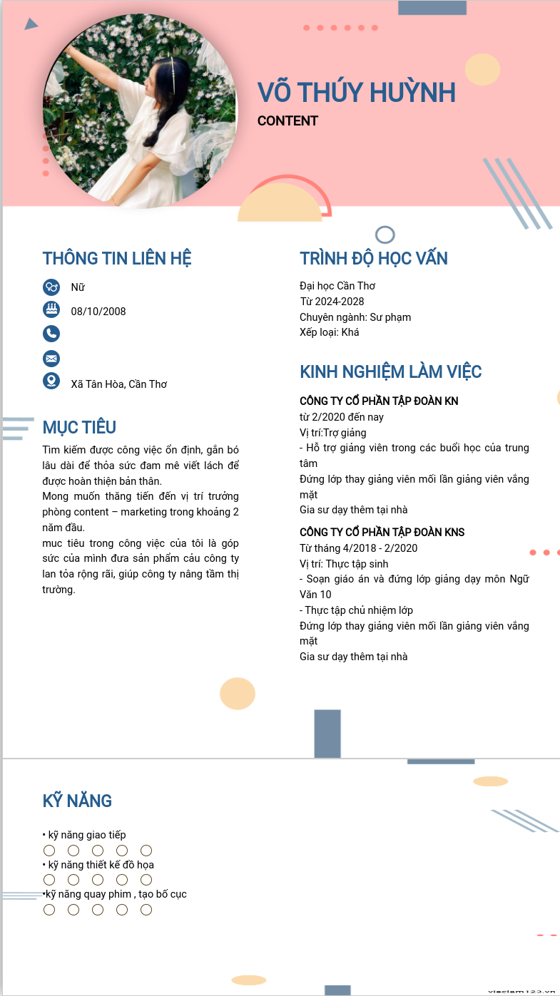 CV ứng viên