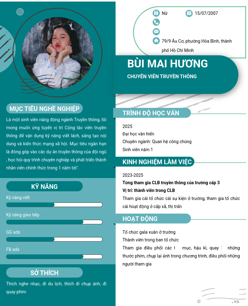 CV ứng viên