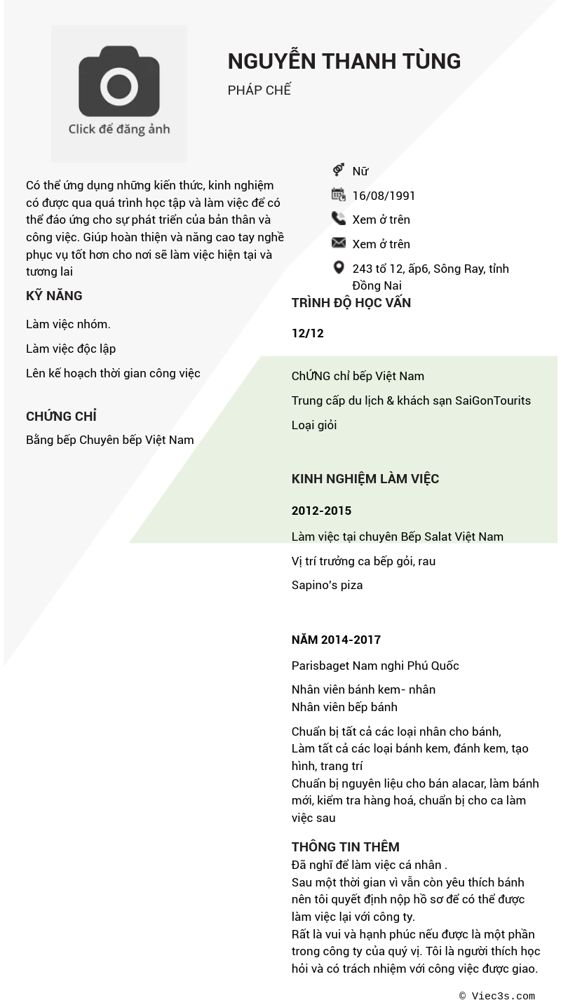 CV ứng viên