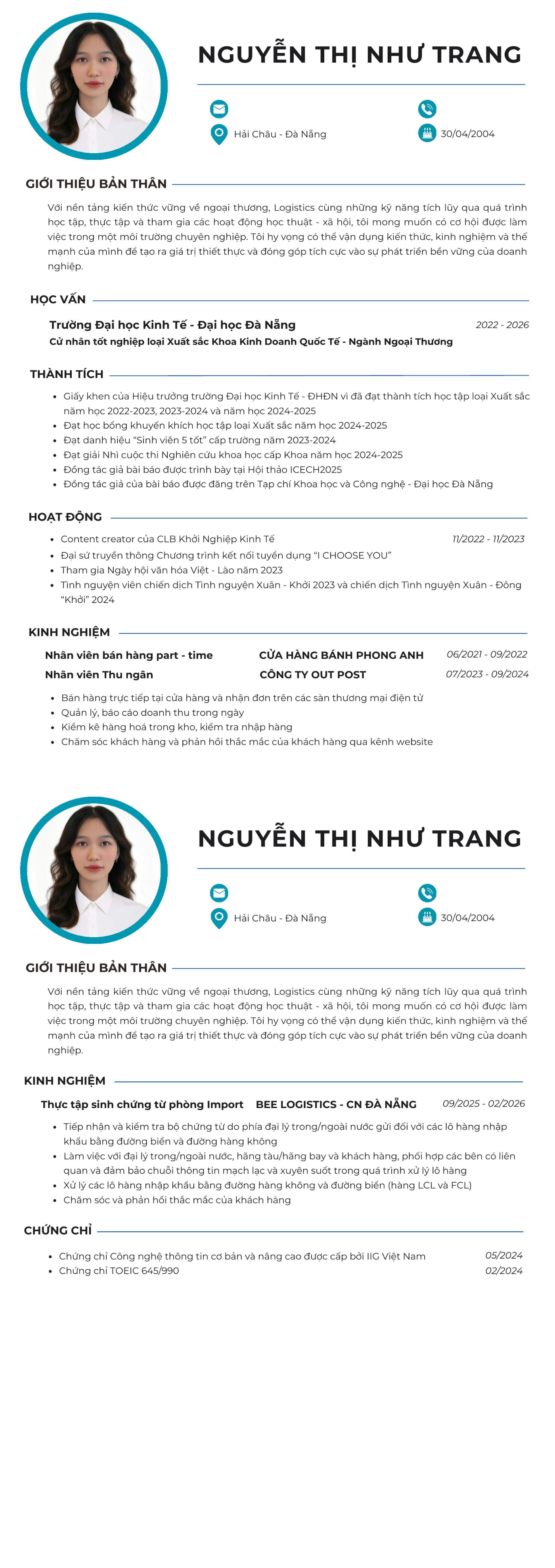 CV ứng viên