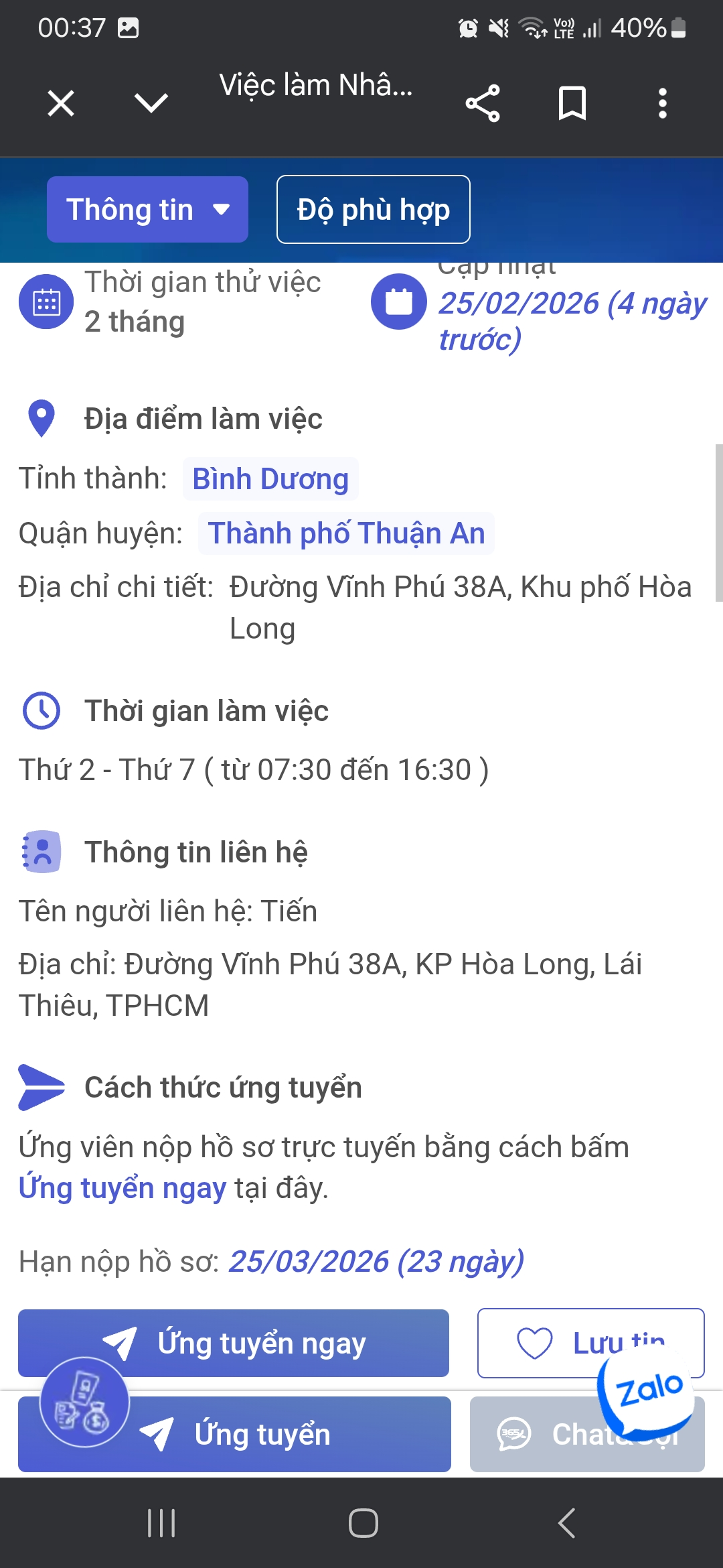 CV ứng viên