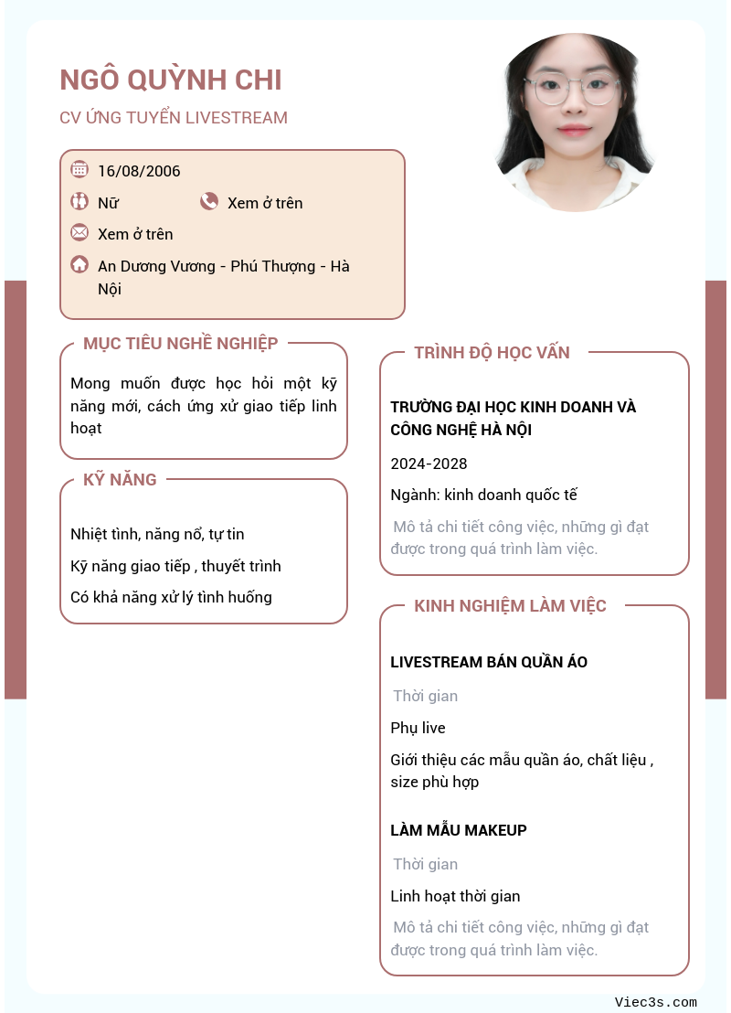 CV ứng viên