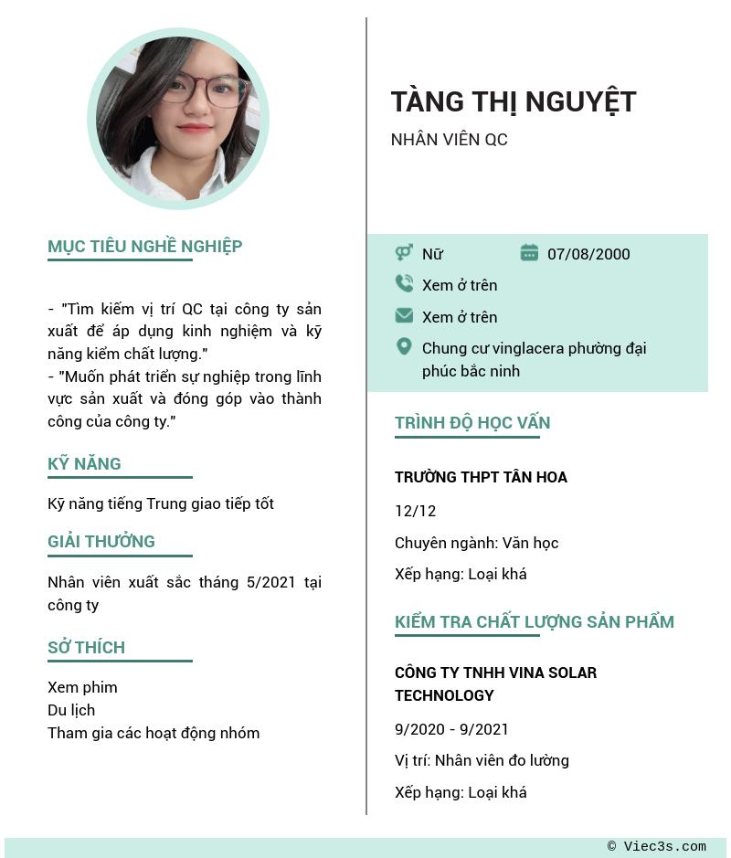 CV ứng viên