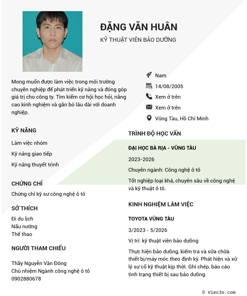 CV ứng viên