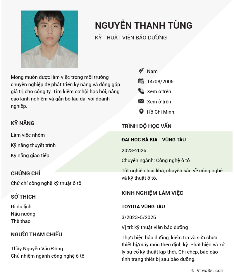 CV ứng viên