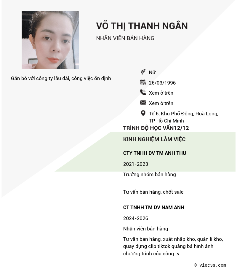 CV ứng viên