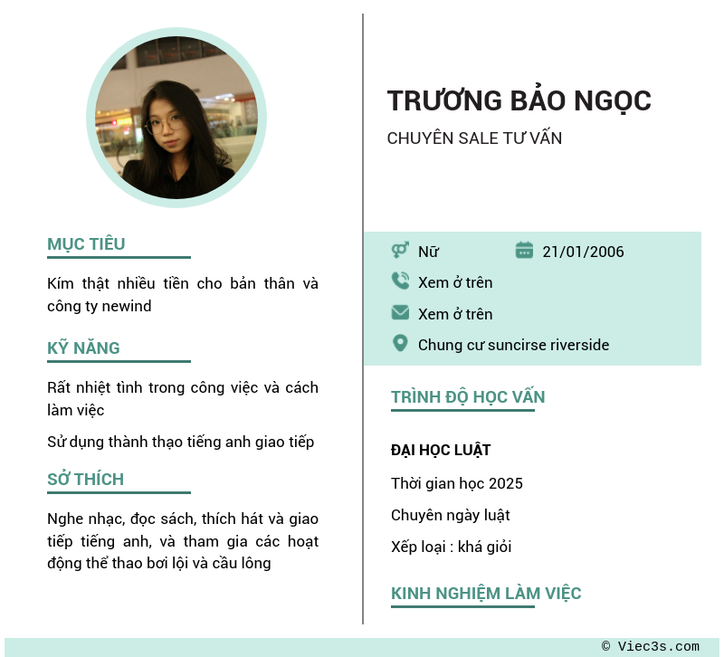 CV ứng viên