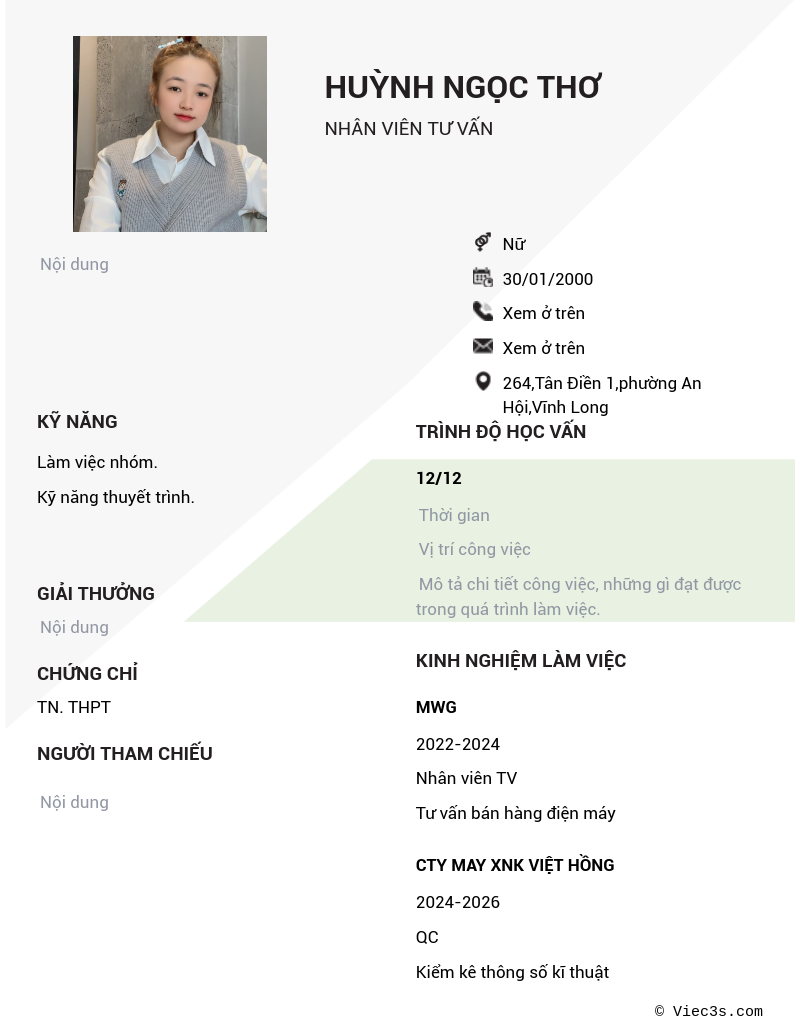 CV ứng viên