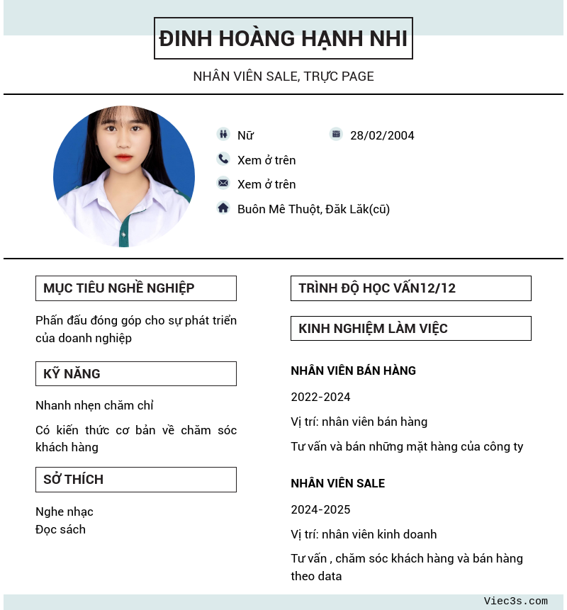 CV ứng viên