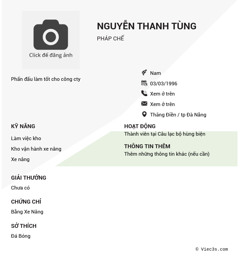 CV ứng viên