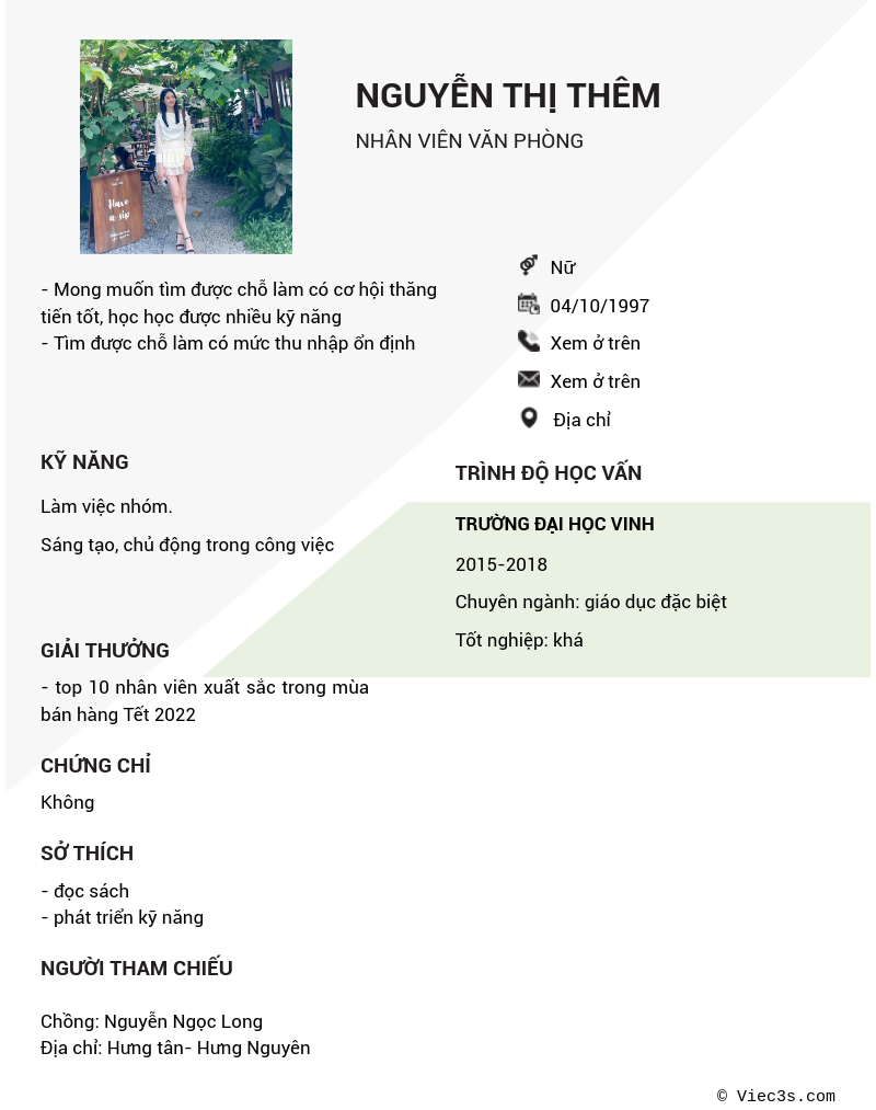 CV ứng viên