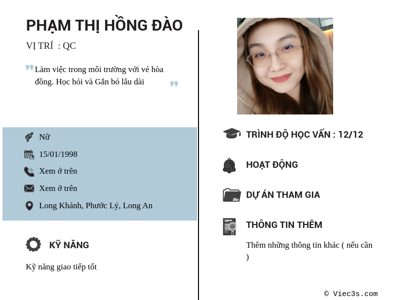 CV ứng viên