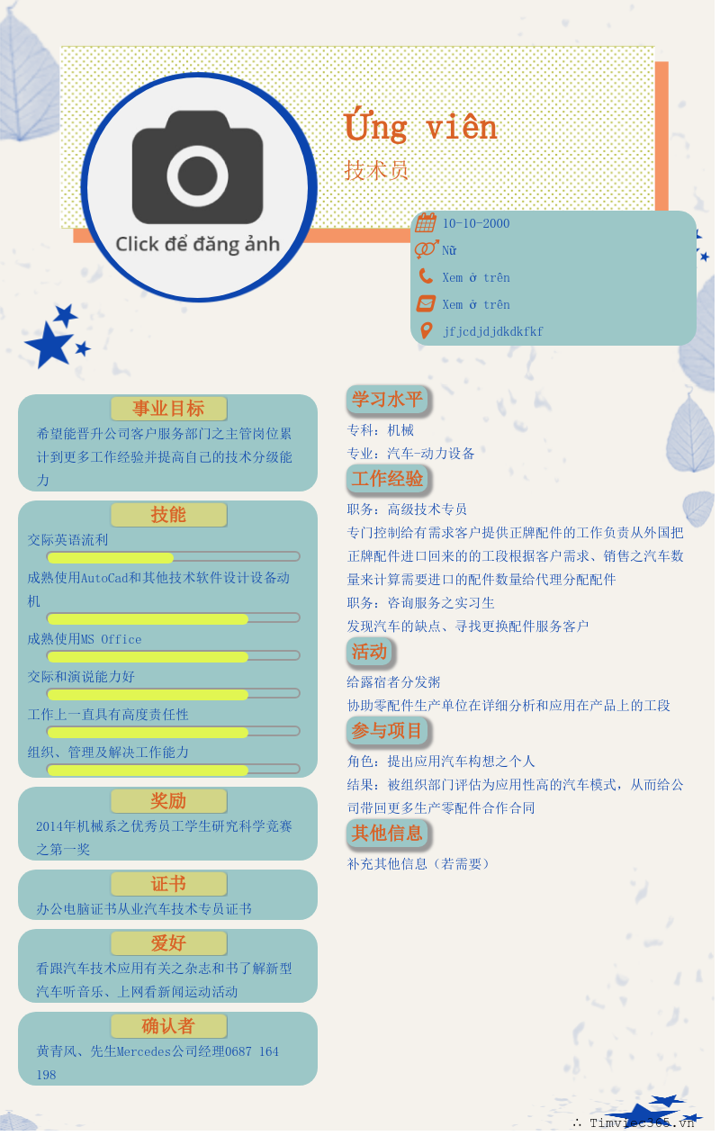 CV ứng viên