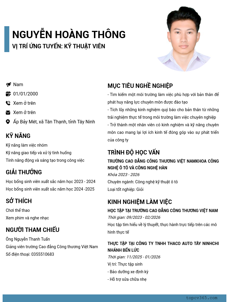 CV ứng viên