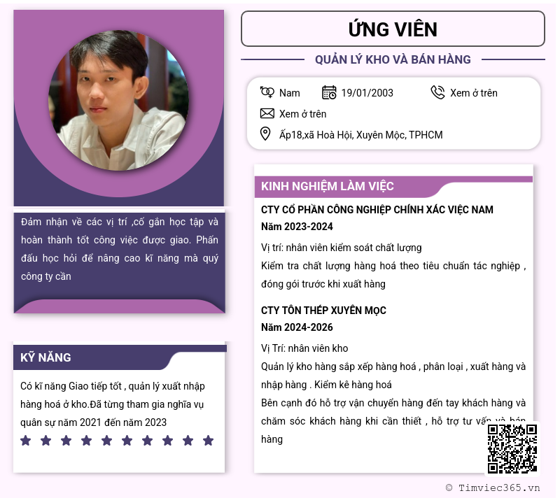 CV ứng viên