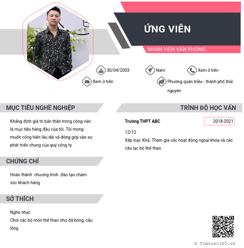 CV ứng viên