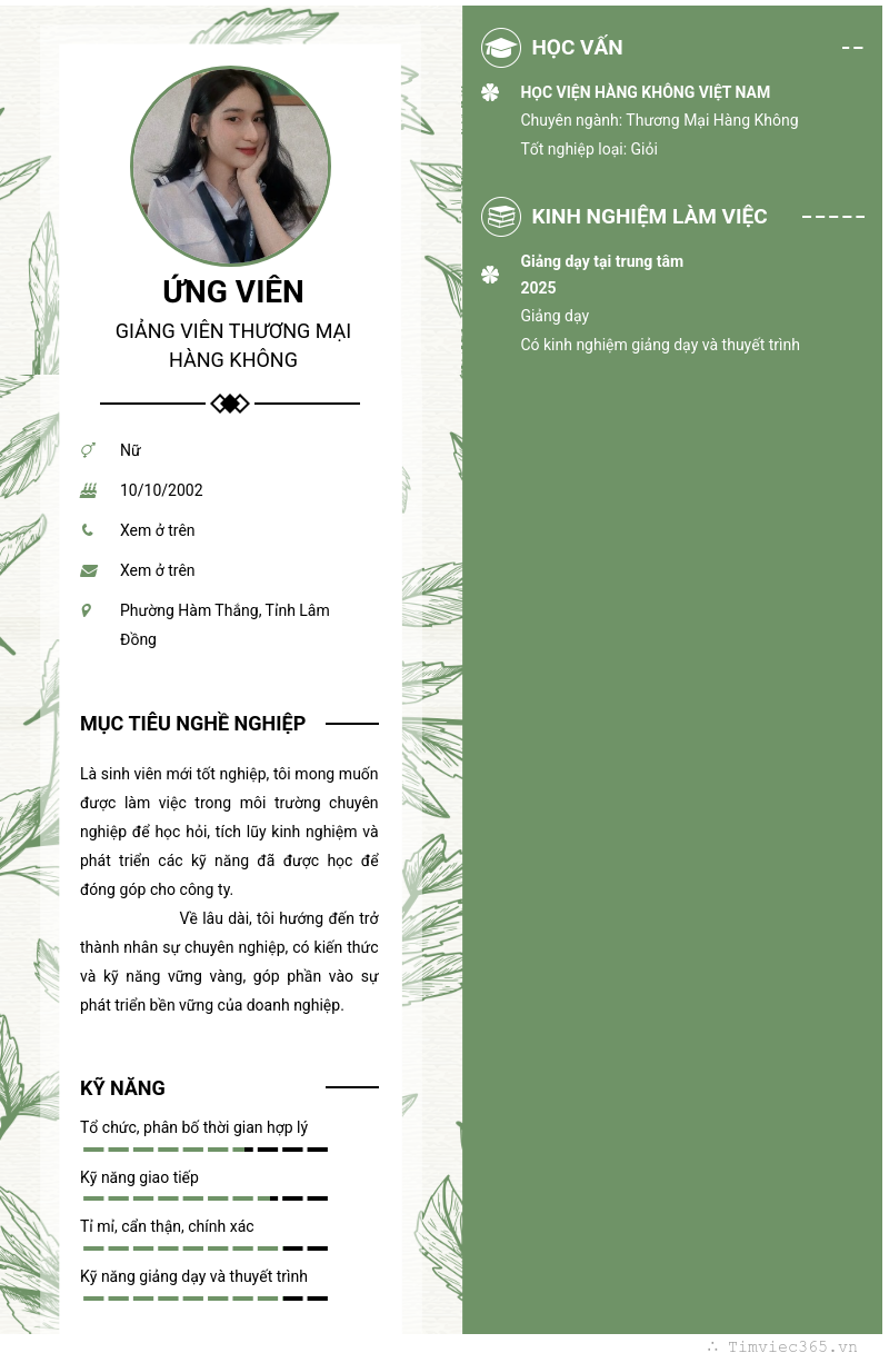 CV ứng viên