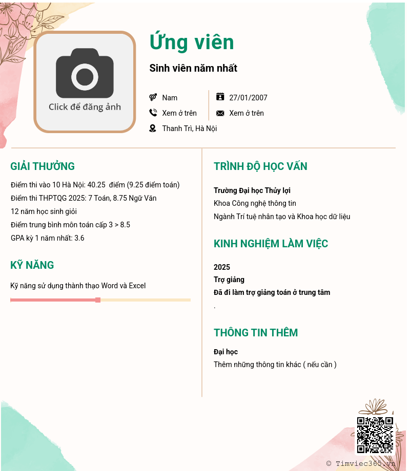 CV ứng viên