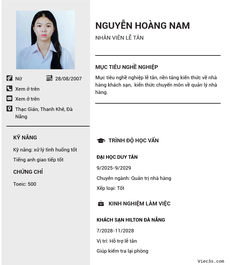 CV ứng viên
