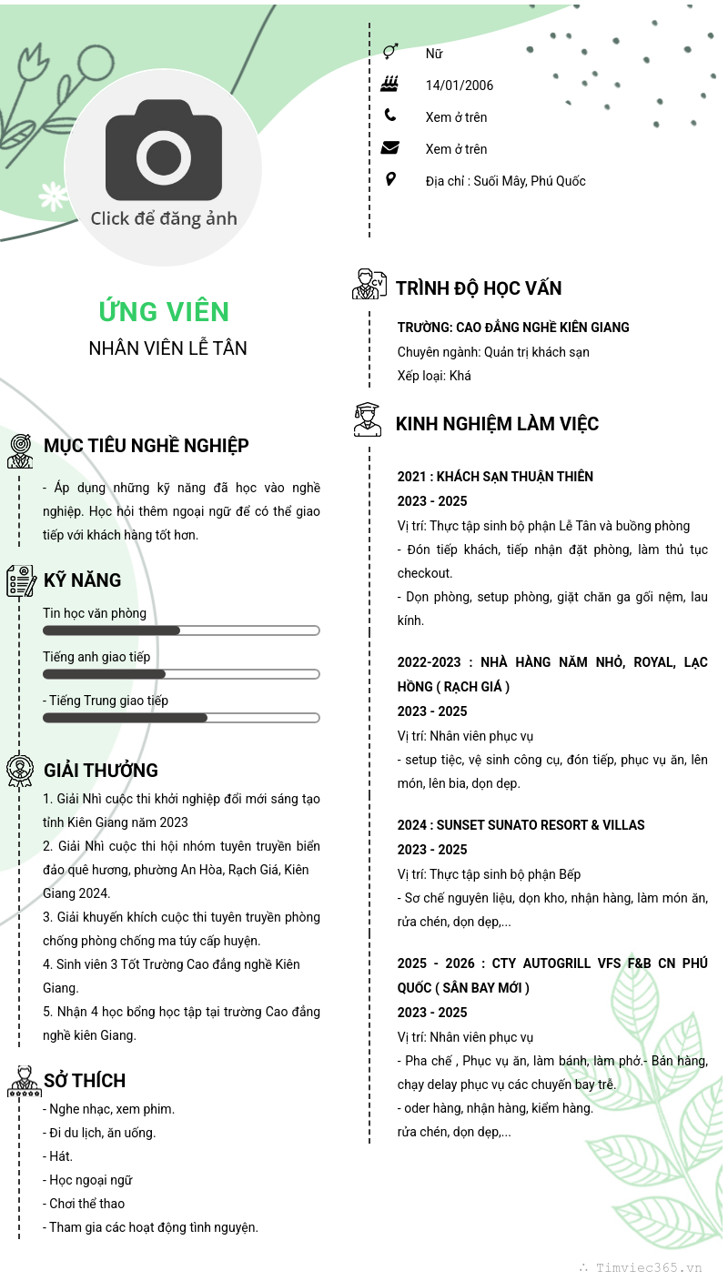 CV ứng viên