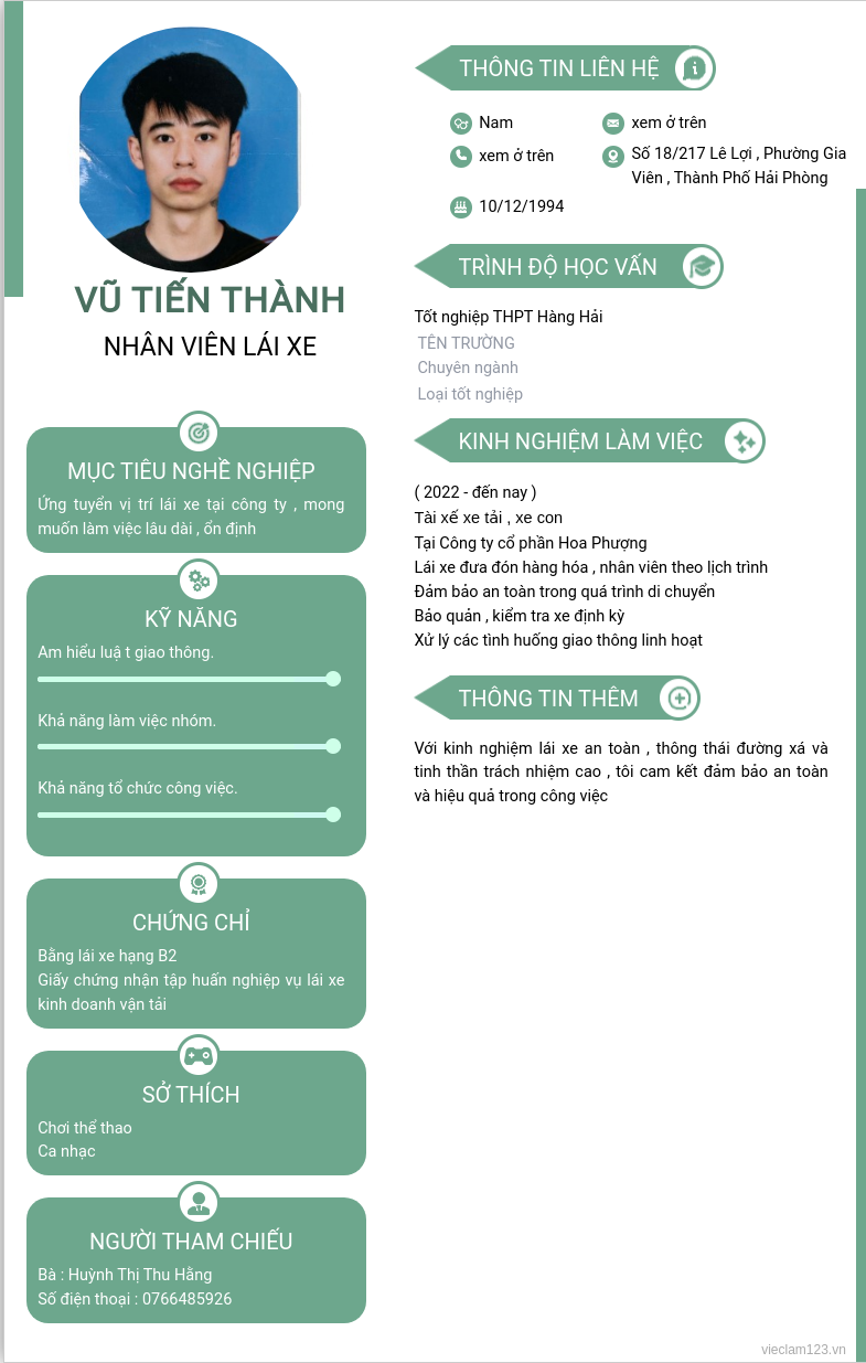 CV ứng viên