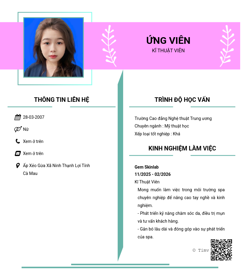 CV ứng viên