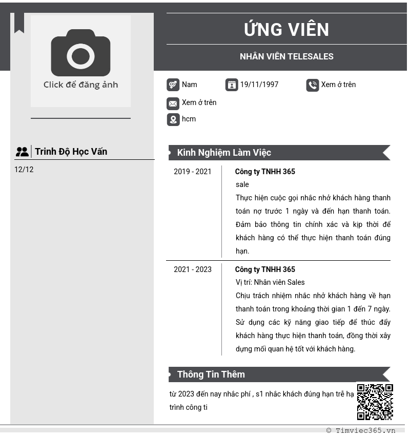 CV ứng viên