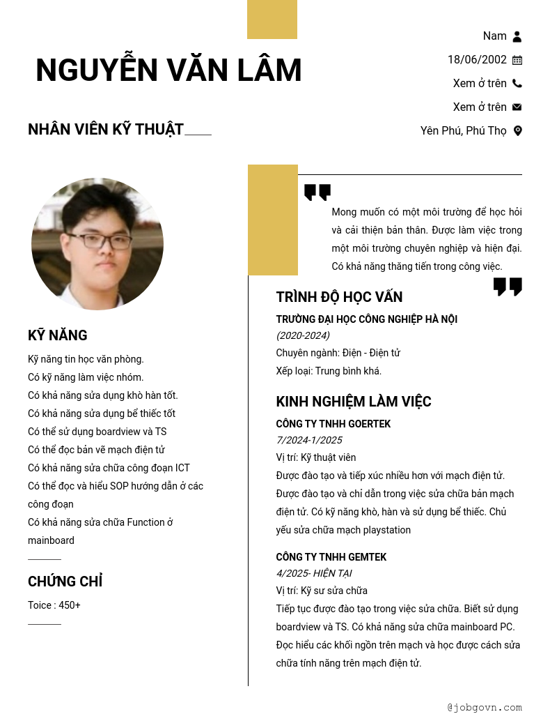 CV ứng viên