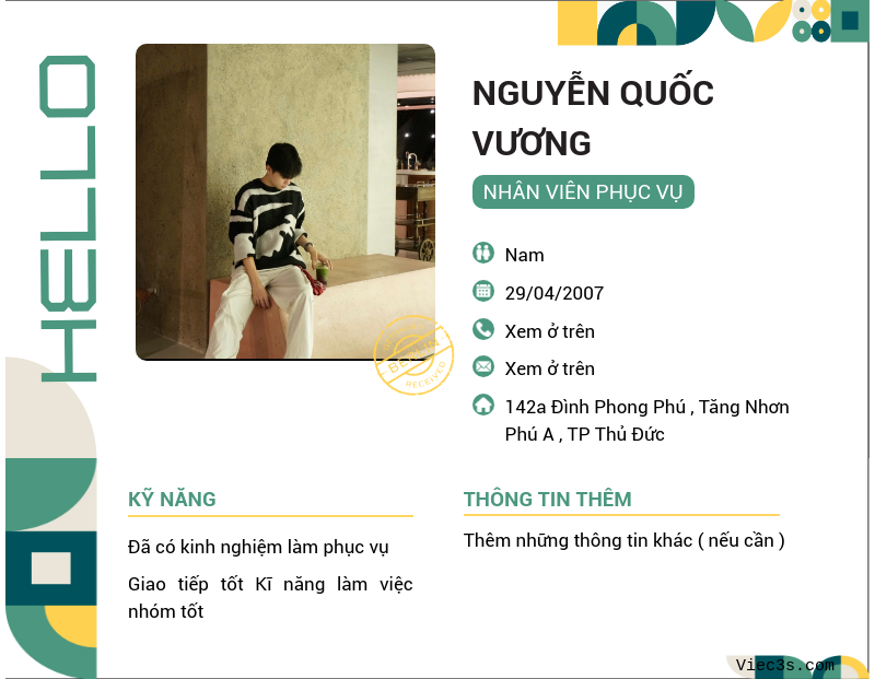 CV ứng viên