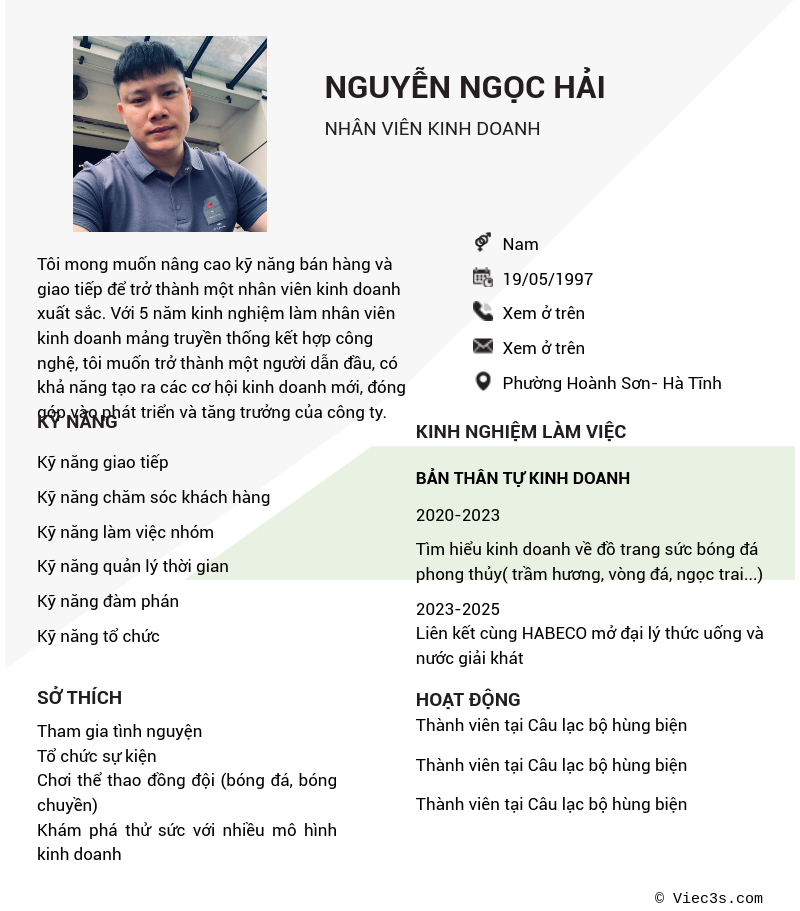 CV ứng viên